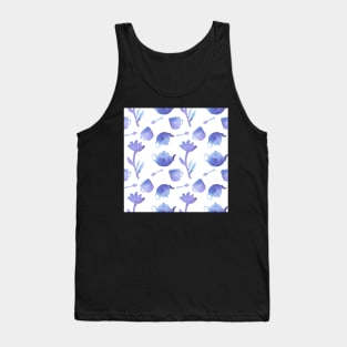 Watercolor tea pattern - tea pot, spoon, cup and flower Tank Top